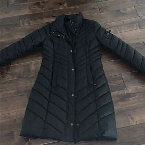 Black parka coat